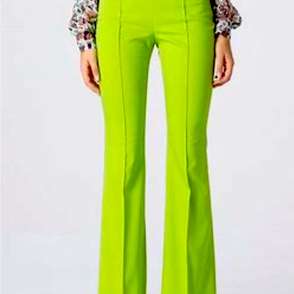 Vince Camuto Women Pant Lime Neon Acid Chartreuse 🎾 Blogger Favorite NEW Chic